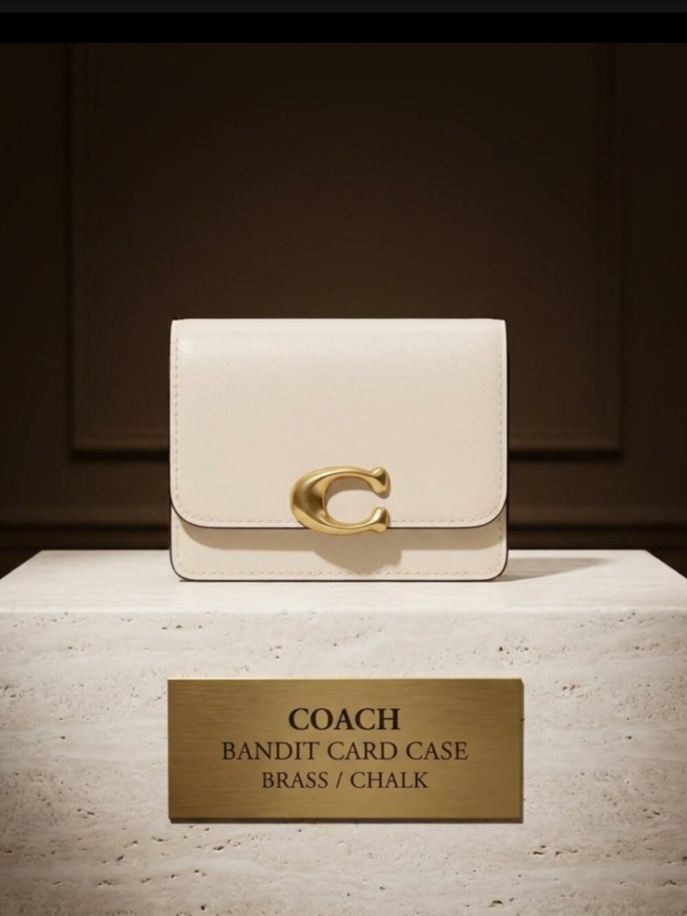 Coach Bandit Card Case CH825 – Chalk Leather with Brass C Hardware – NWT